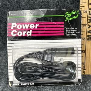 NOS Vintage Radio Tape Recorder Replacement AC Power Cord Sight & Sound 62-457